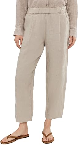 Eileen Fisher Petite Брюки из органического льна с плиссировкой и укороченными штанинами