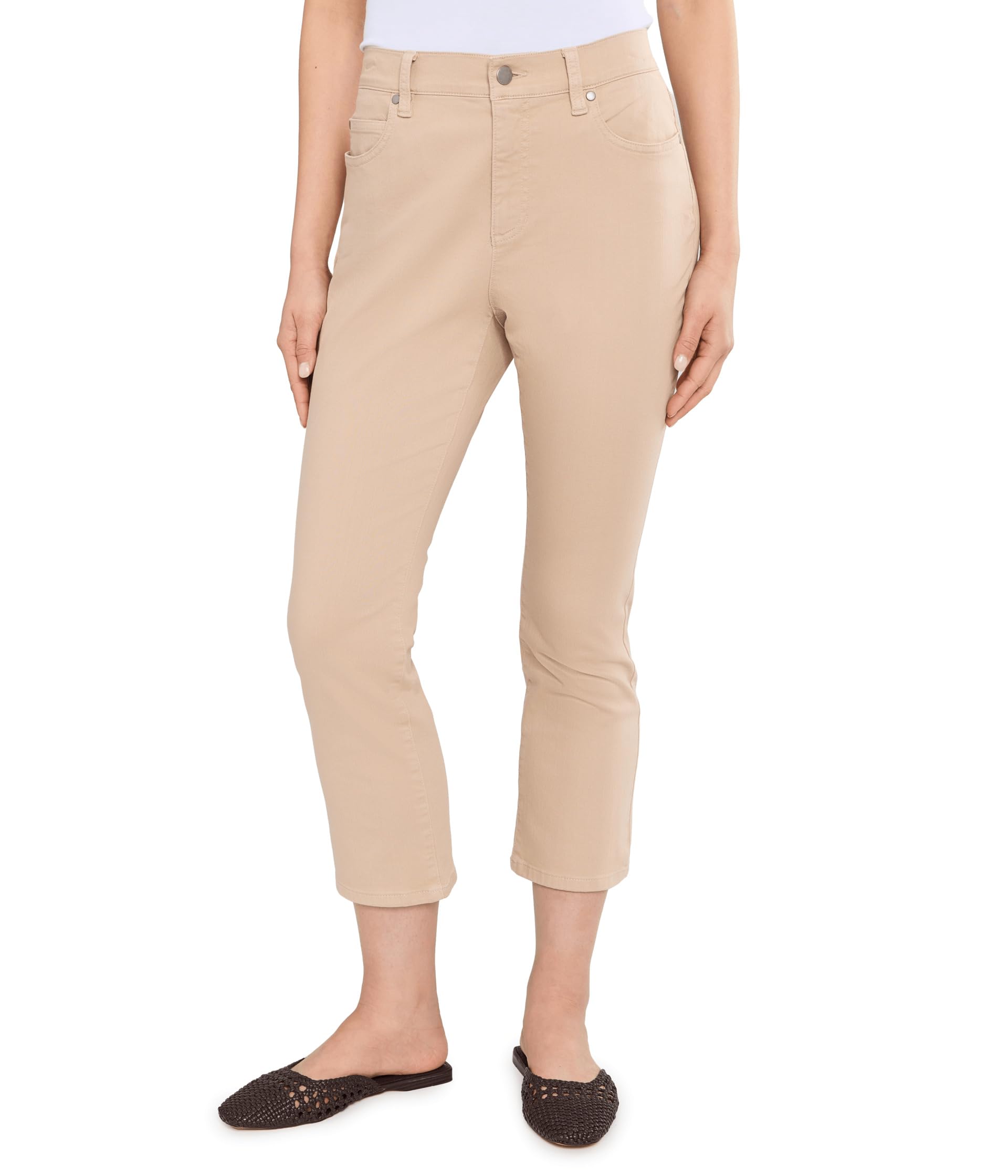 Petite Garment Dyed Cotton Stretch Denim Ankle Kick Jeans