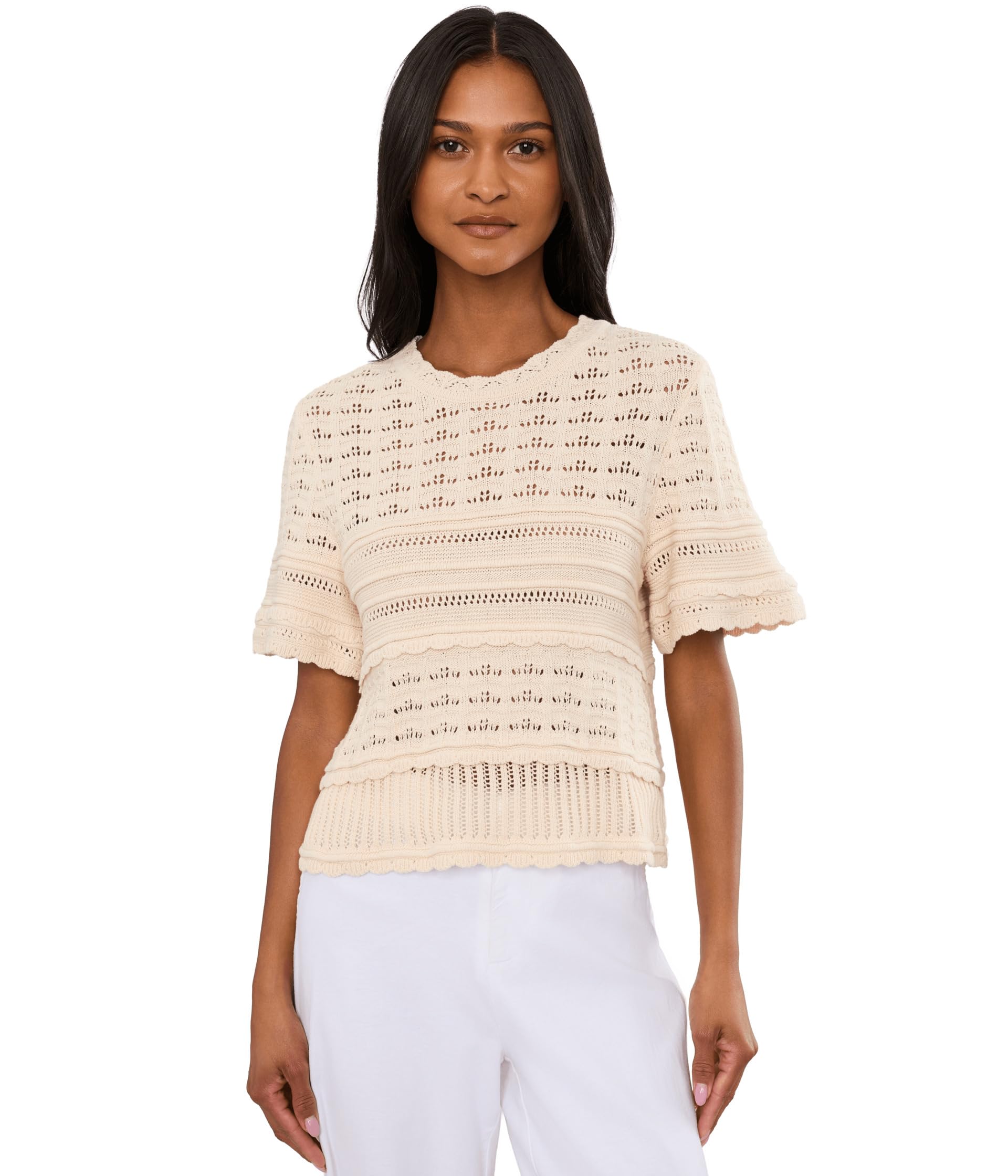 Multi Stitch Pointelle Sweater