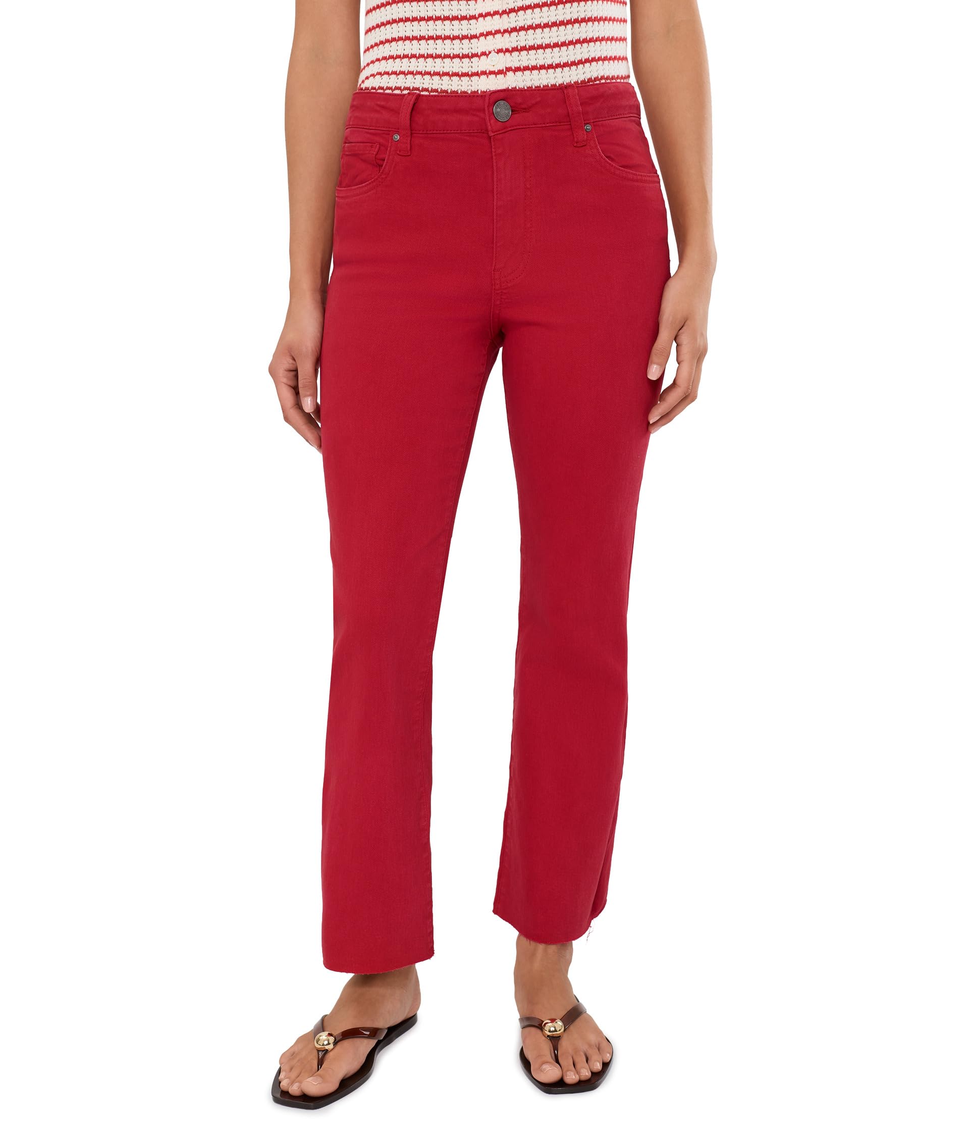 Женские брюки Kelsey High-Rise Ankle Flare с необработанным краем