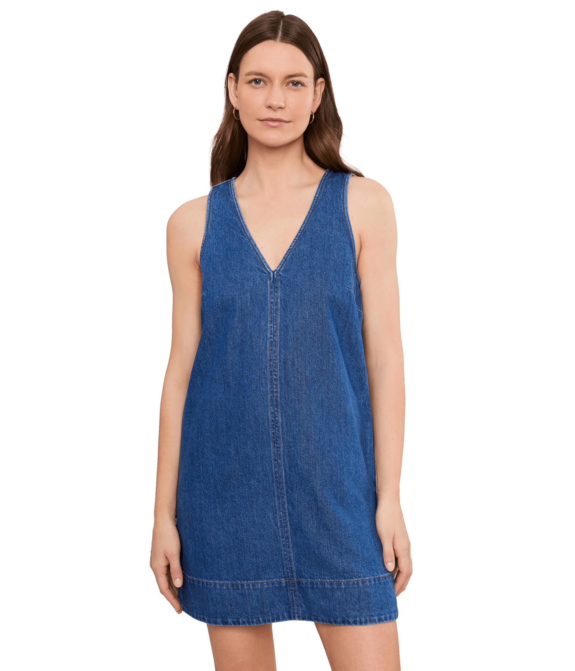 Мини-платье Madewell с V-образным вырезом, цвет Marina Blue