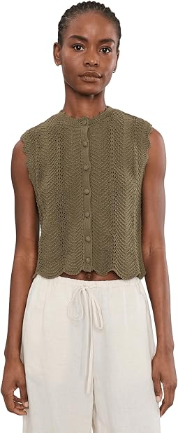 Kim Wavy Stitch Button Shell