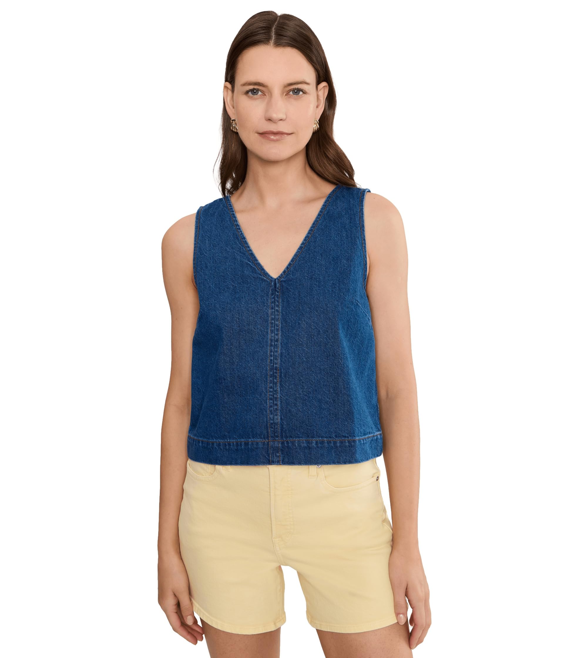 Топ Madewell V-образный свободного кроя в цвете Marina Blue