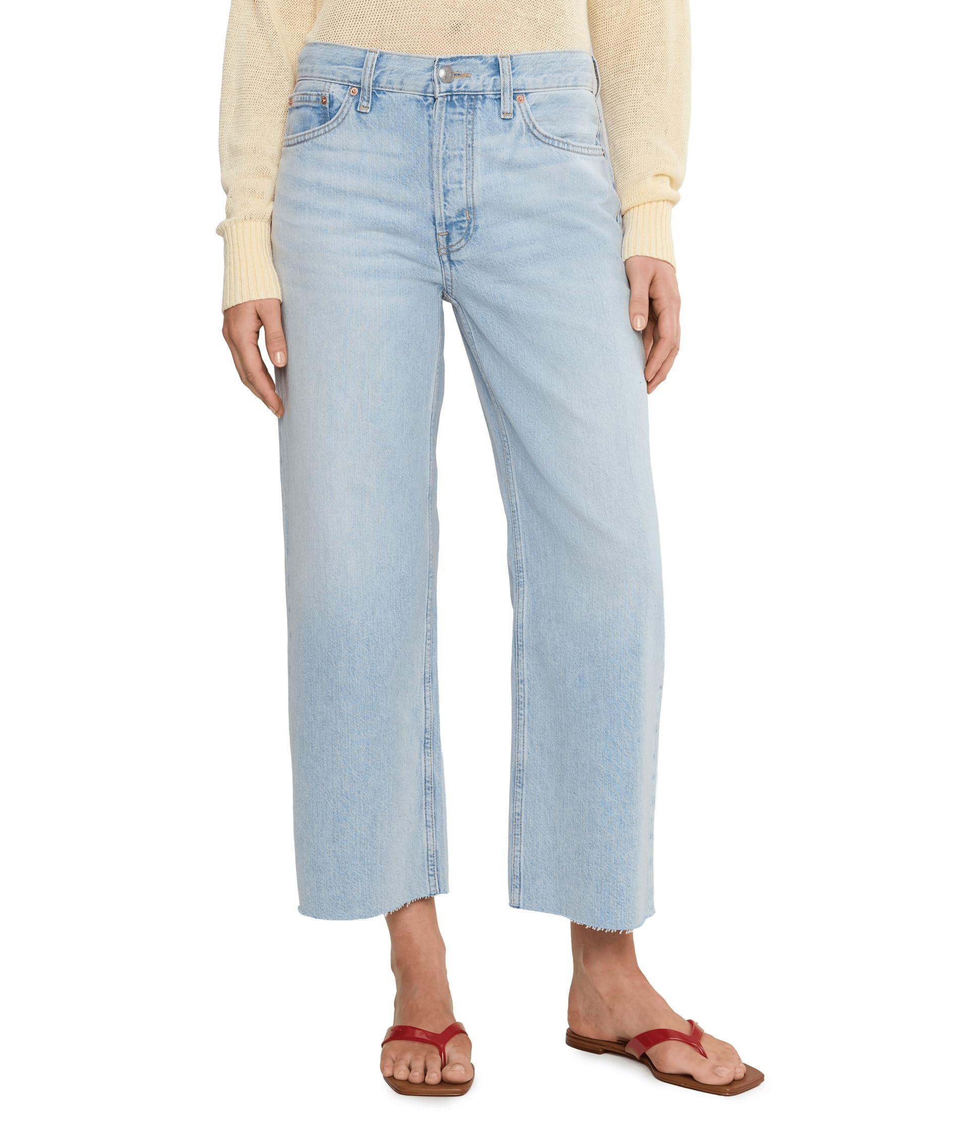 Low Slung Baggy Crop in Foster Wash