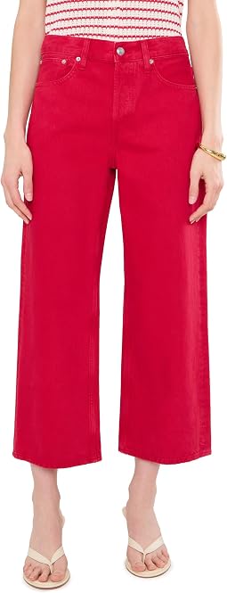 Джинсы Low Slung Baggy Crop красного цвета