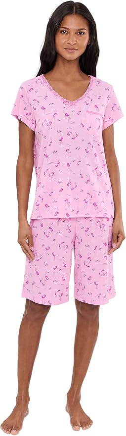 Пижама Petite V-Neck Tee & Bermuda Shorts Karen Neuburger