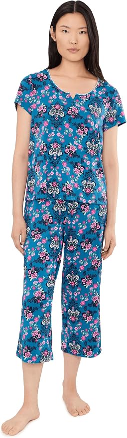 Karen Neuburger Henley Top & Crop Pants Pajama Set Женский