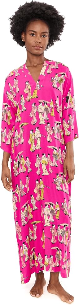 Geisha Challis Mandarin Caftan