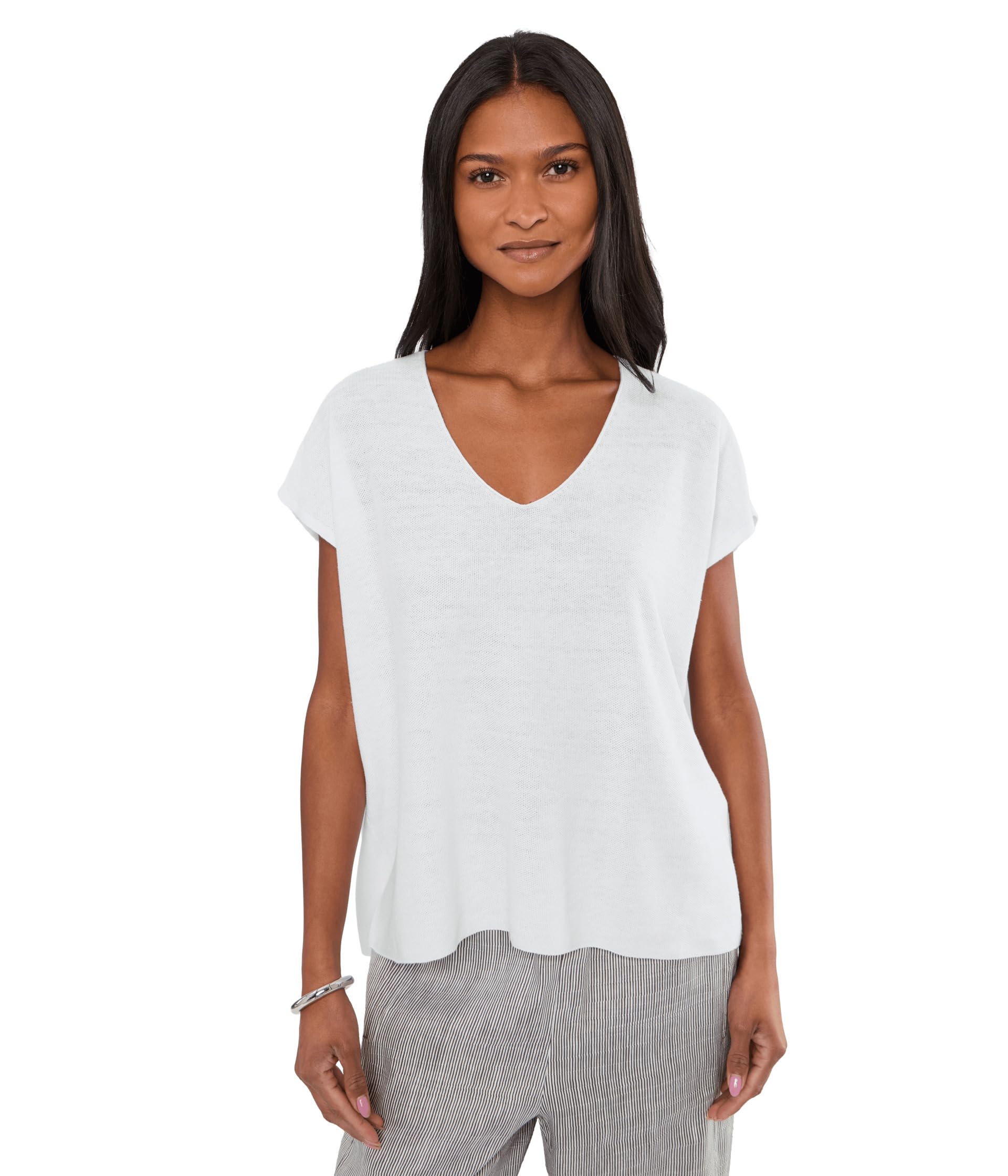 Organic Linen Cotton V-Neck Sweater