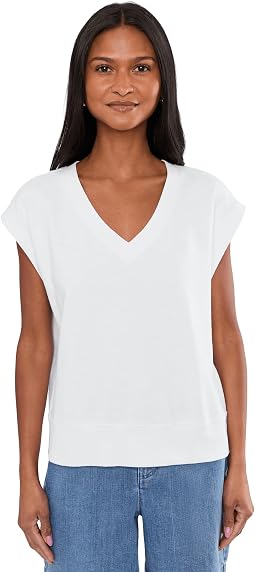 Трикотажный топ с V-образным вырезом Garment Dyed Terry
