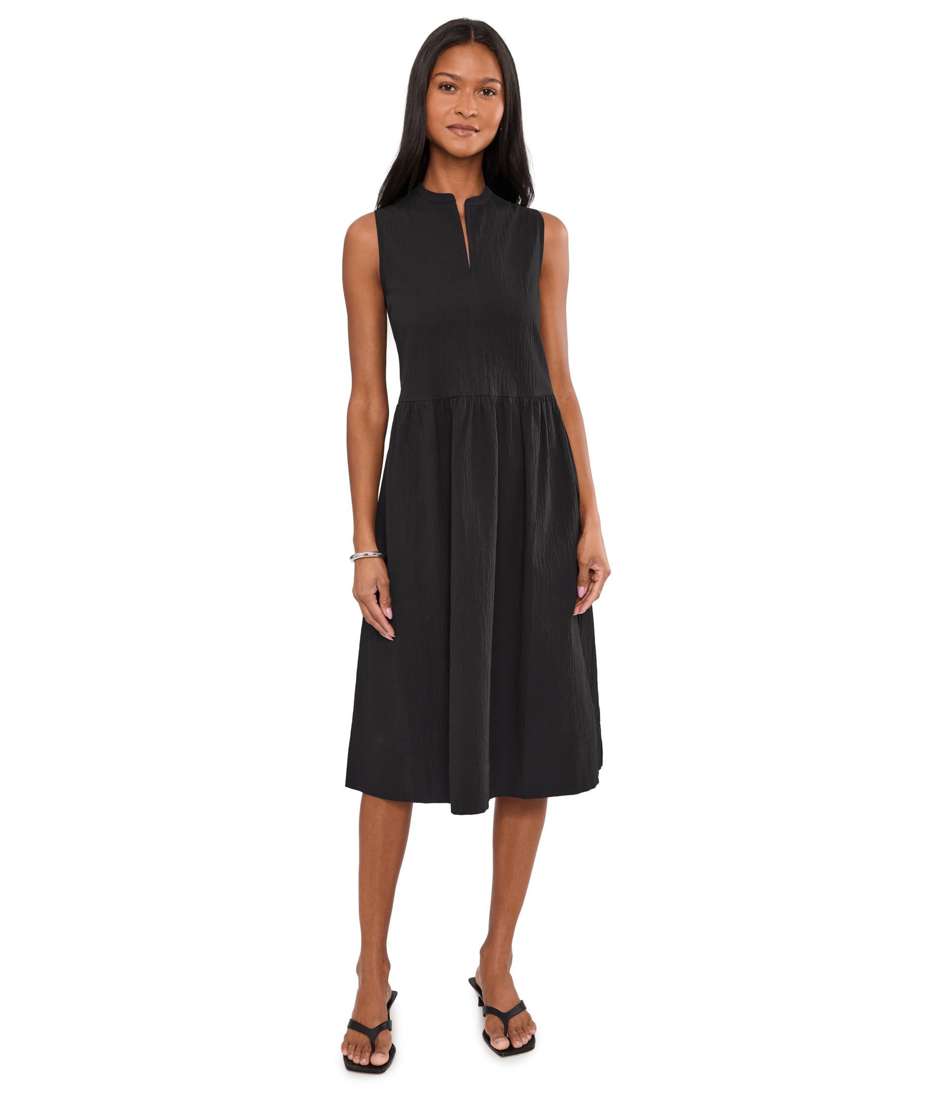 Платье из органического хлопка Pucker Calf Length