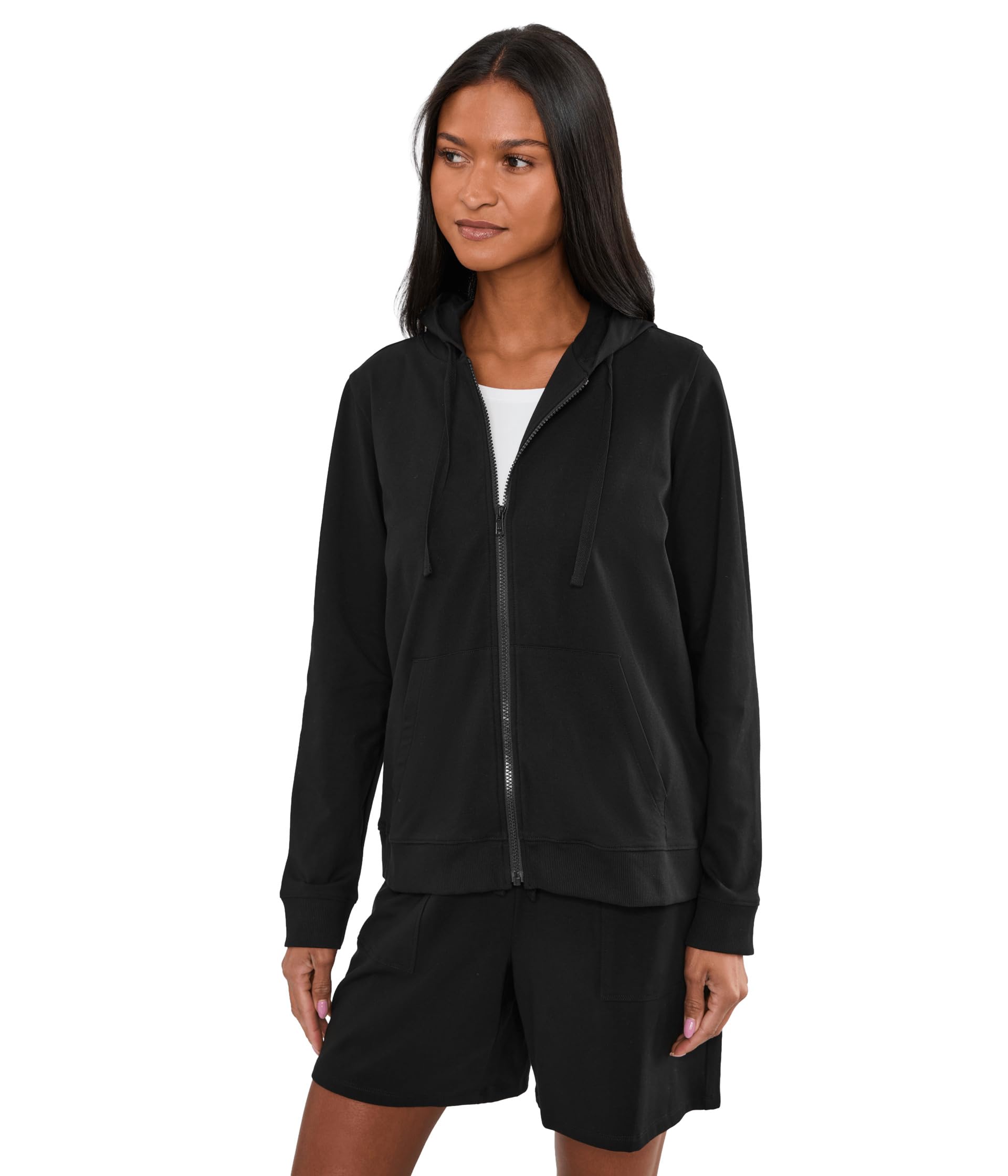 Pima Cotton Stretch Jersey Hooded Jacket
