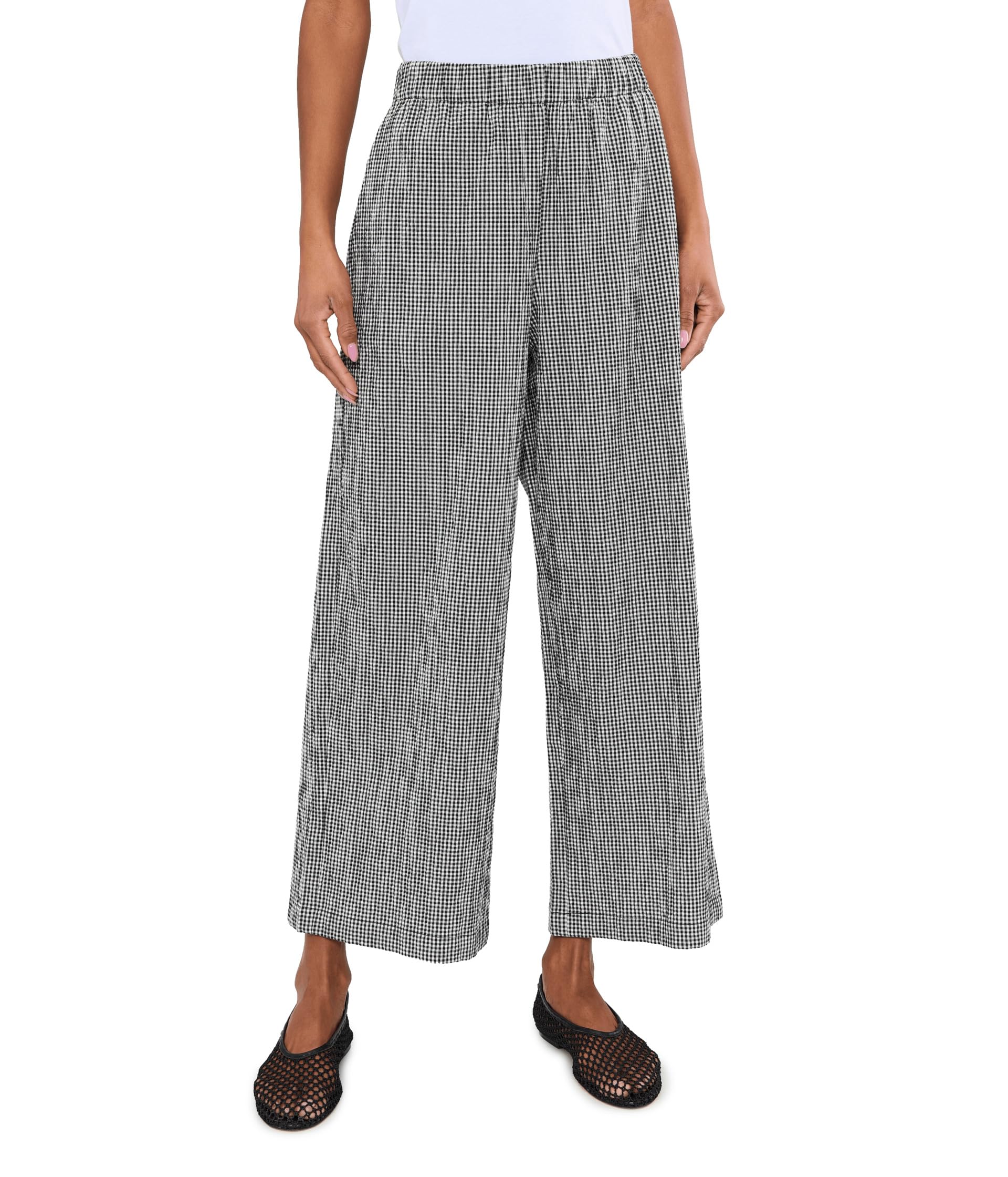 Широкие брюки Eileen Fisher Organic Cotton Pucker Check Ankle