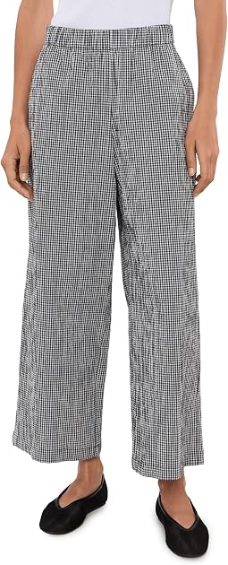 Широкие брюки Petite из органического хлопка в клетку