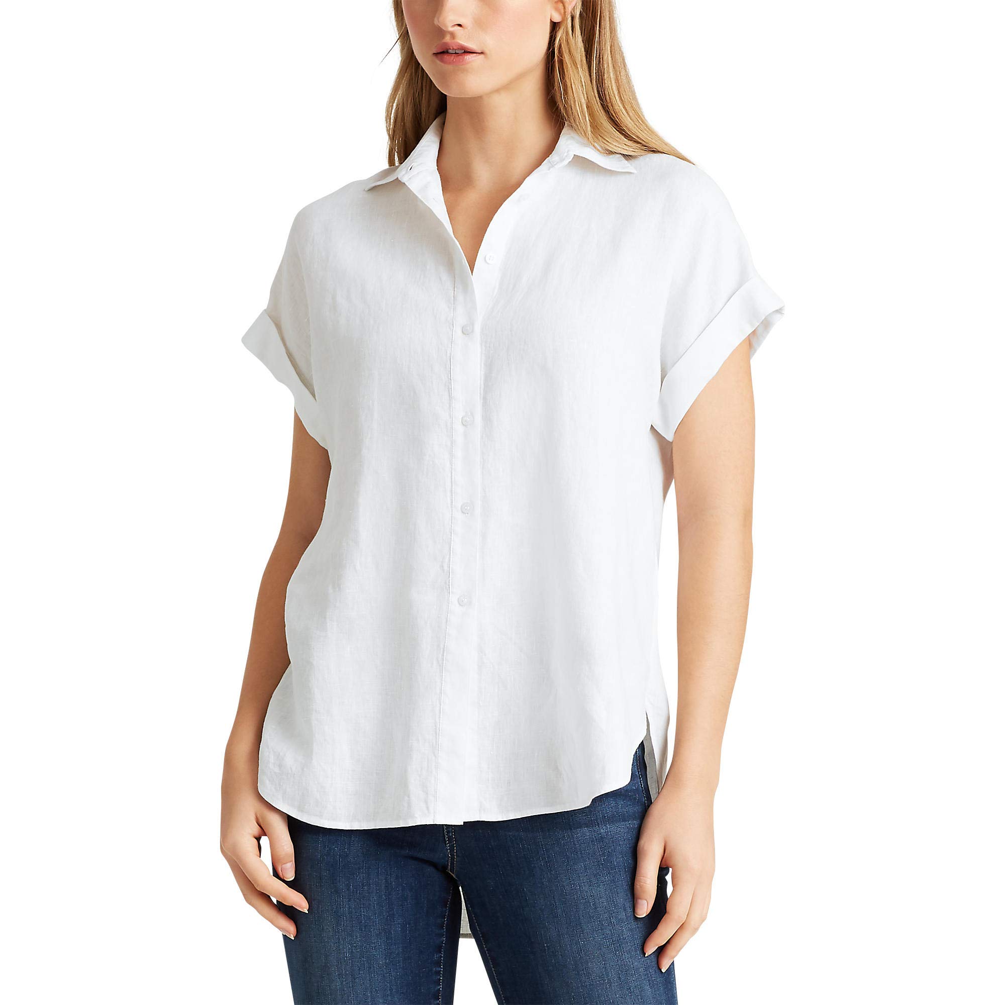 Lauren Ralph Lauren Petite Linen Short Sleeve Shirt рубашка Женская Petite