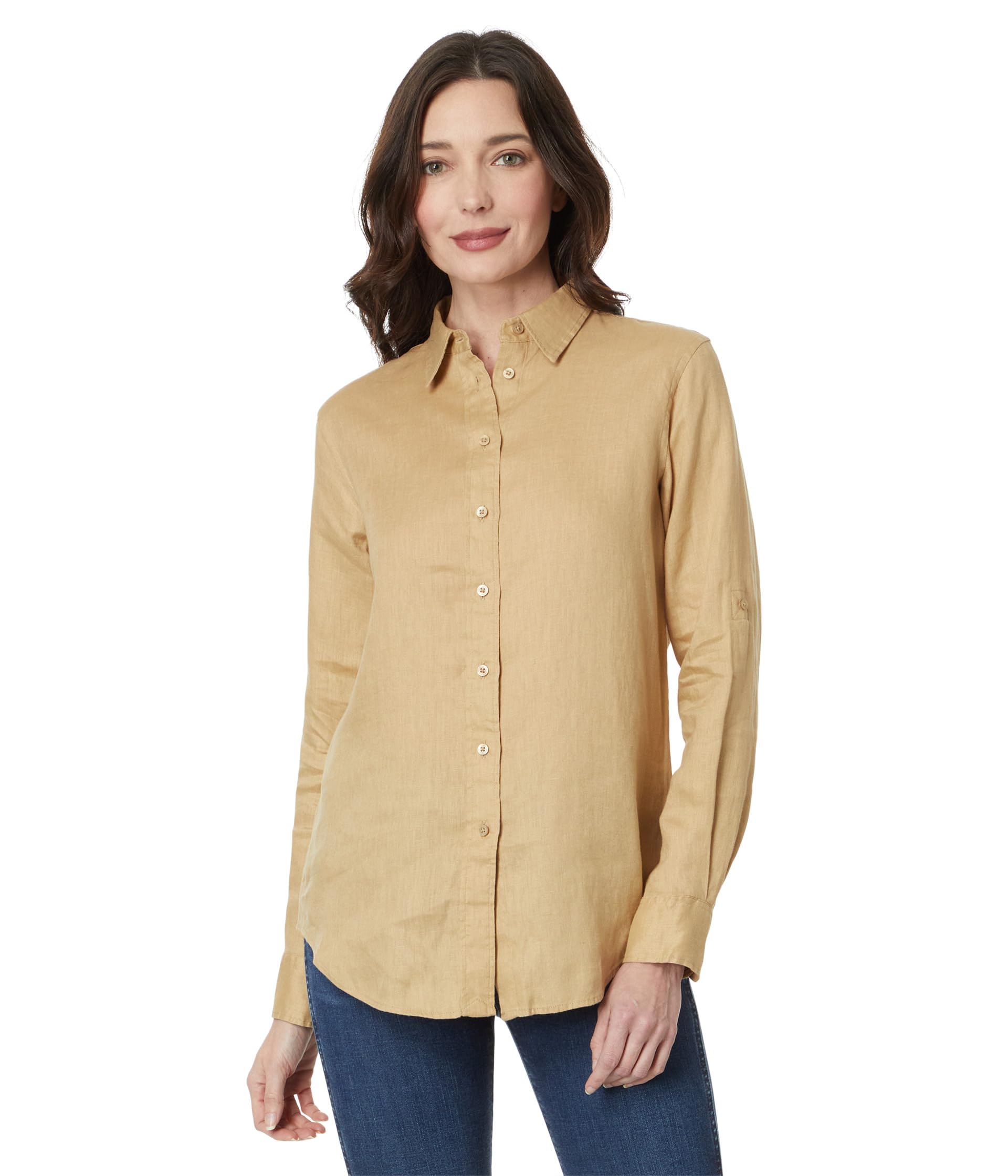 Lauren Ralph Lauren Платье-рубашка Petite Linen Roll Tab–Sleeve