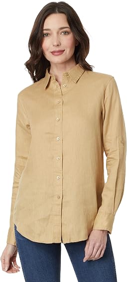 Lauren Ralph Lauren Платье-рубашка Petite Linen Roll Tab–Sleeve