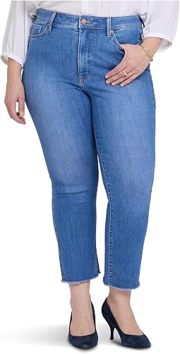 Женские джинсы NYDJ Plus Size Billie Mini Bootcut Fray Hem Ankle