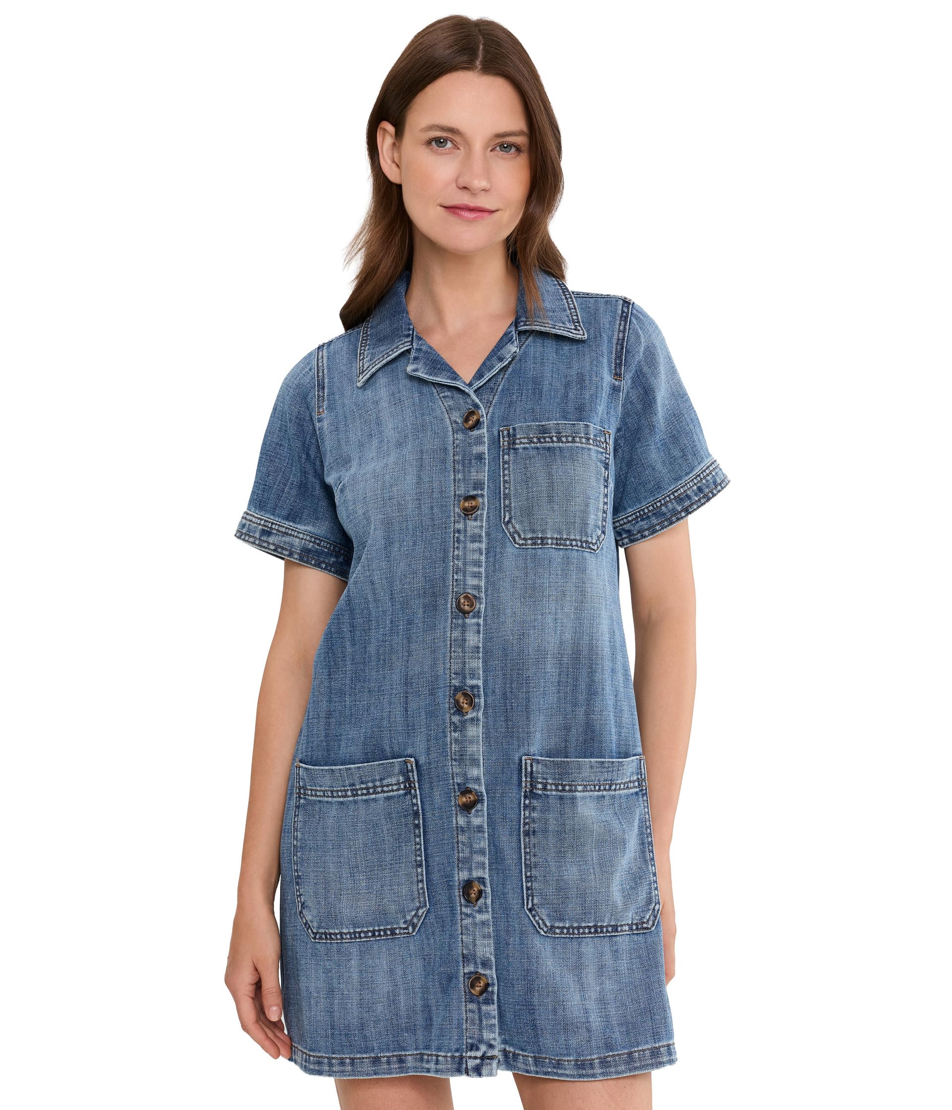 KUT from the Kloth Parker Denim Dress с пуговицами и карманами