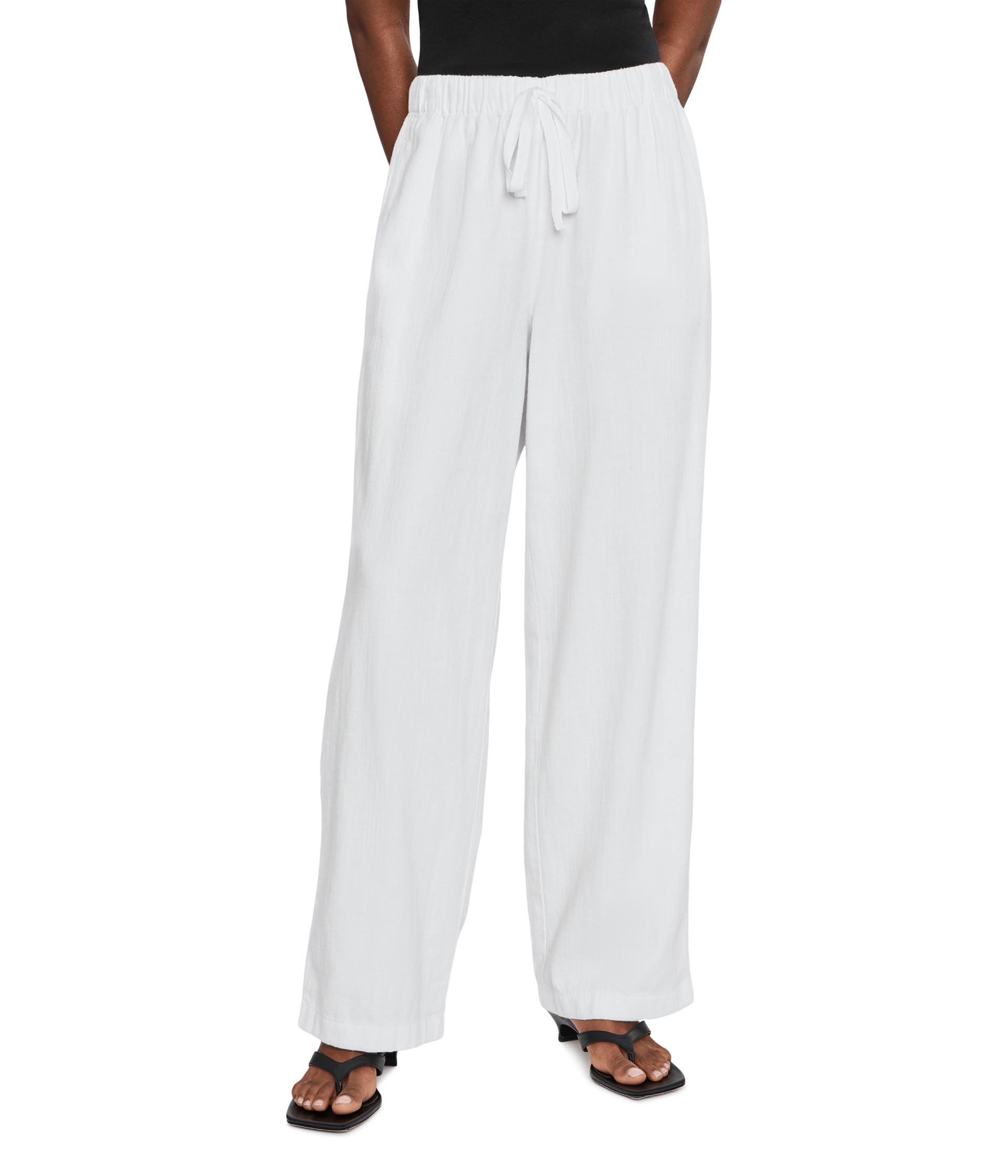 Slubby Organic Cotton Linen Straight Full Length Pants