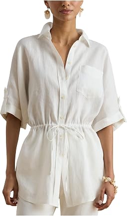 Женская туника Lauren Ralph Lauren с рукавом roll-tab из льна