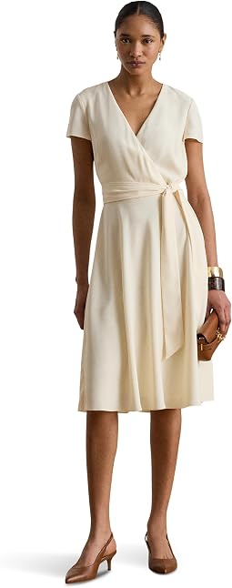 Lauren Ralph Lauren Платье Georgette с поясом и перекрестным вырезом Женский