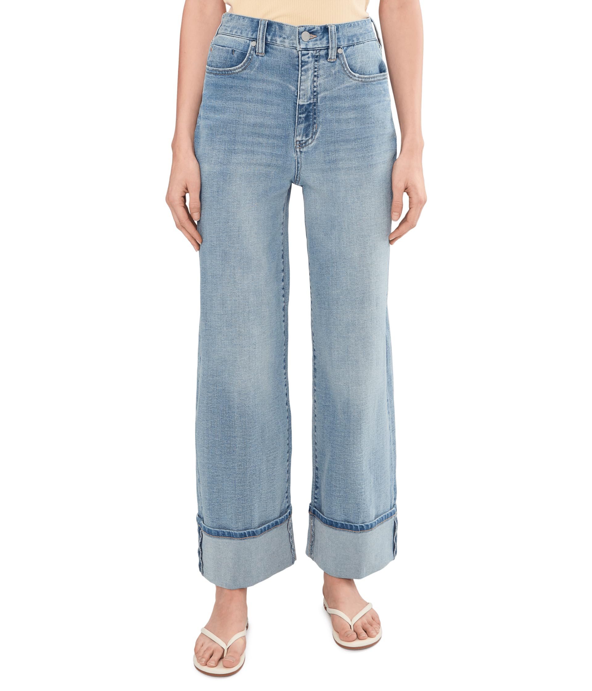 Morgan High-Rise Cuffed Wide Leg Jeans 30" Inseam