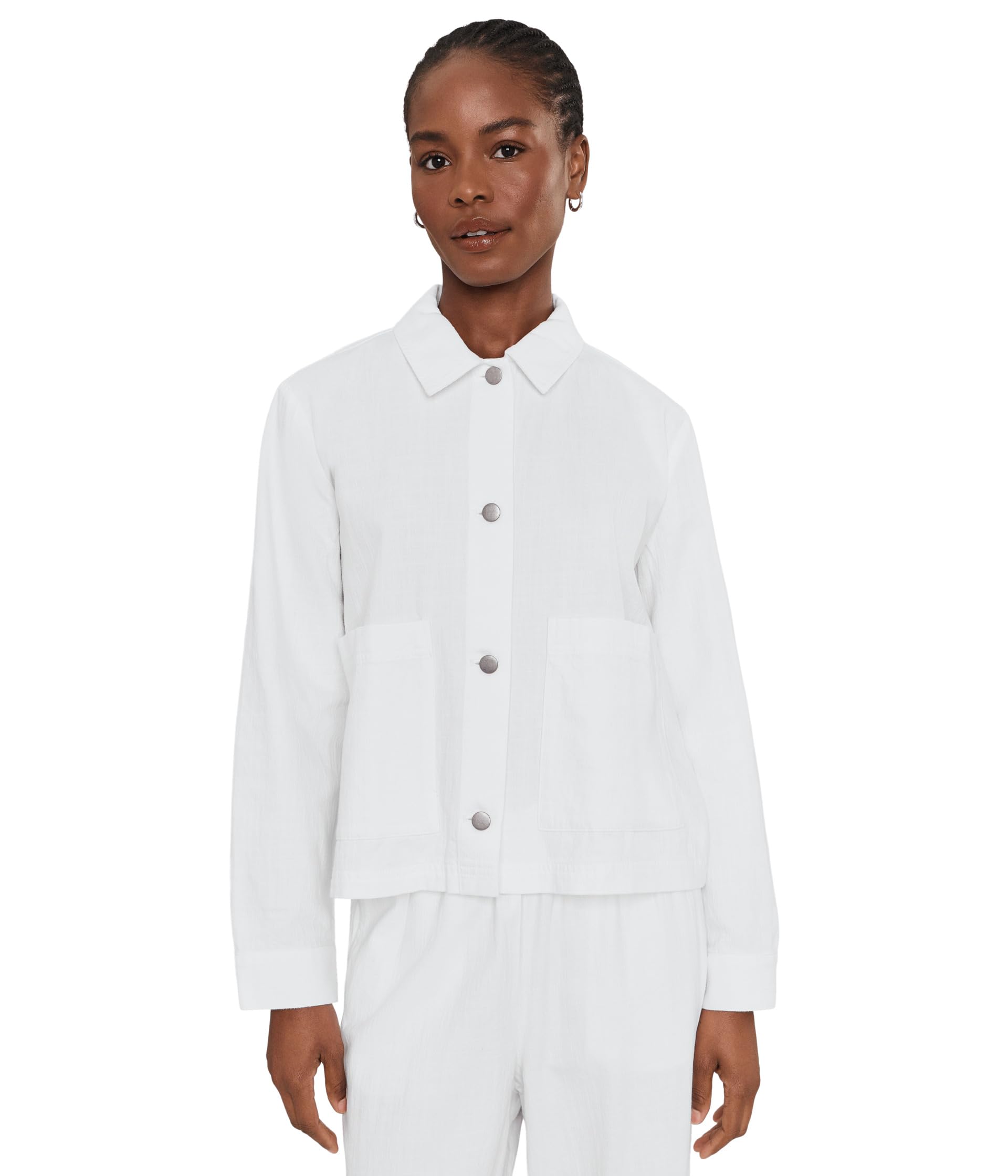 Slubby Organic Cotton Linen Classic Collar Jacket