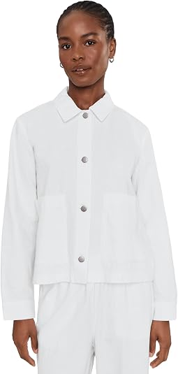 Slubby Organic Cotton Linen Classic Collar Jacket