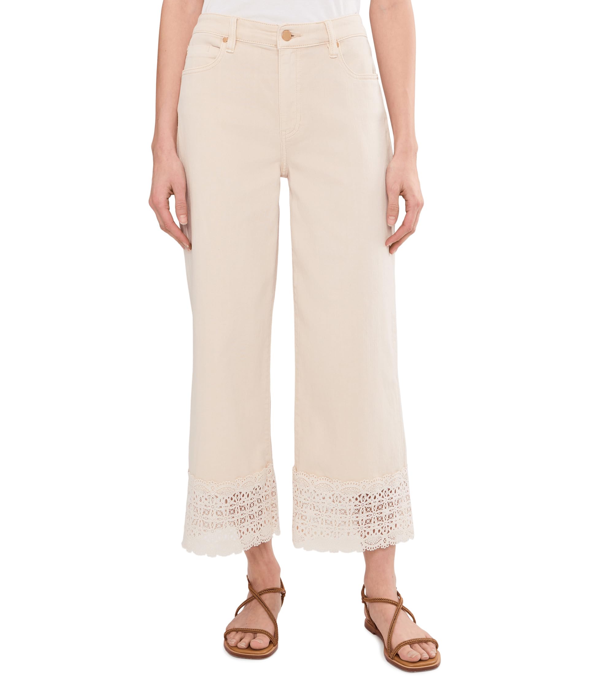 Женские брюки Liverpool Los Angeles Mid-Rise Stride Wide Leg с кружевом