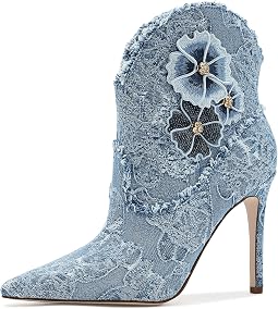 Ботильоны Plitee 3D Floral Denim