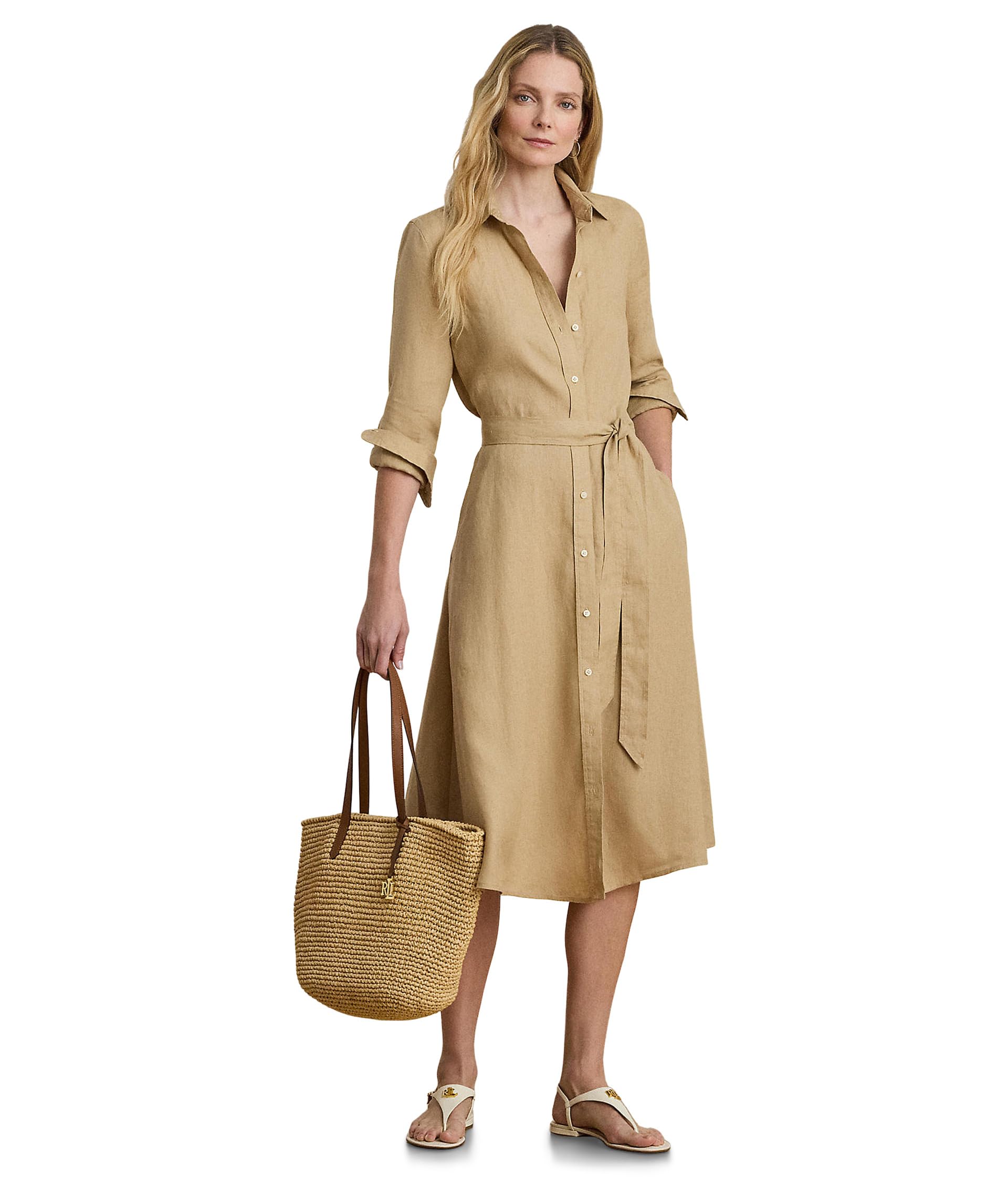 Belted Linen Shirtdress