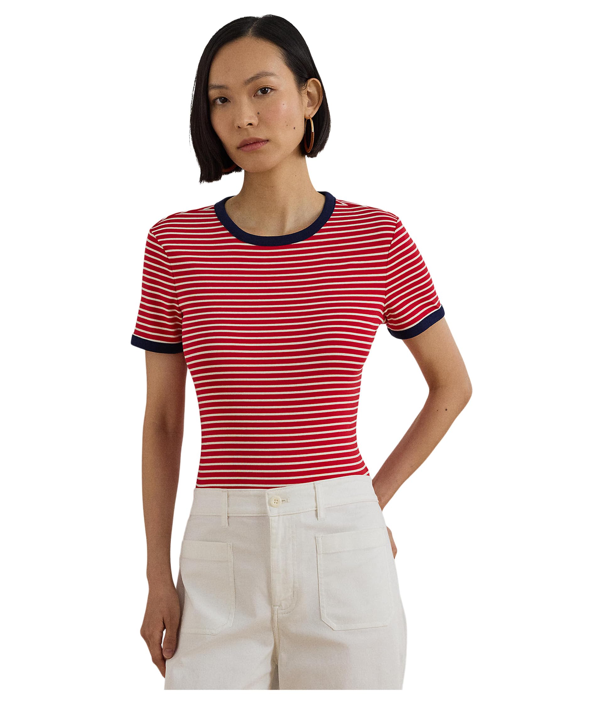 Striped Stretch Cotton Tee