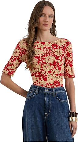 Женский топ Floral Stretch Cotton Boatneck