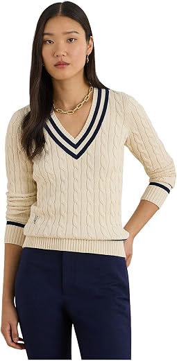 Cable-Knit Cotton Cricket Sweater