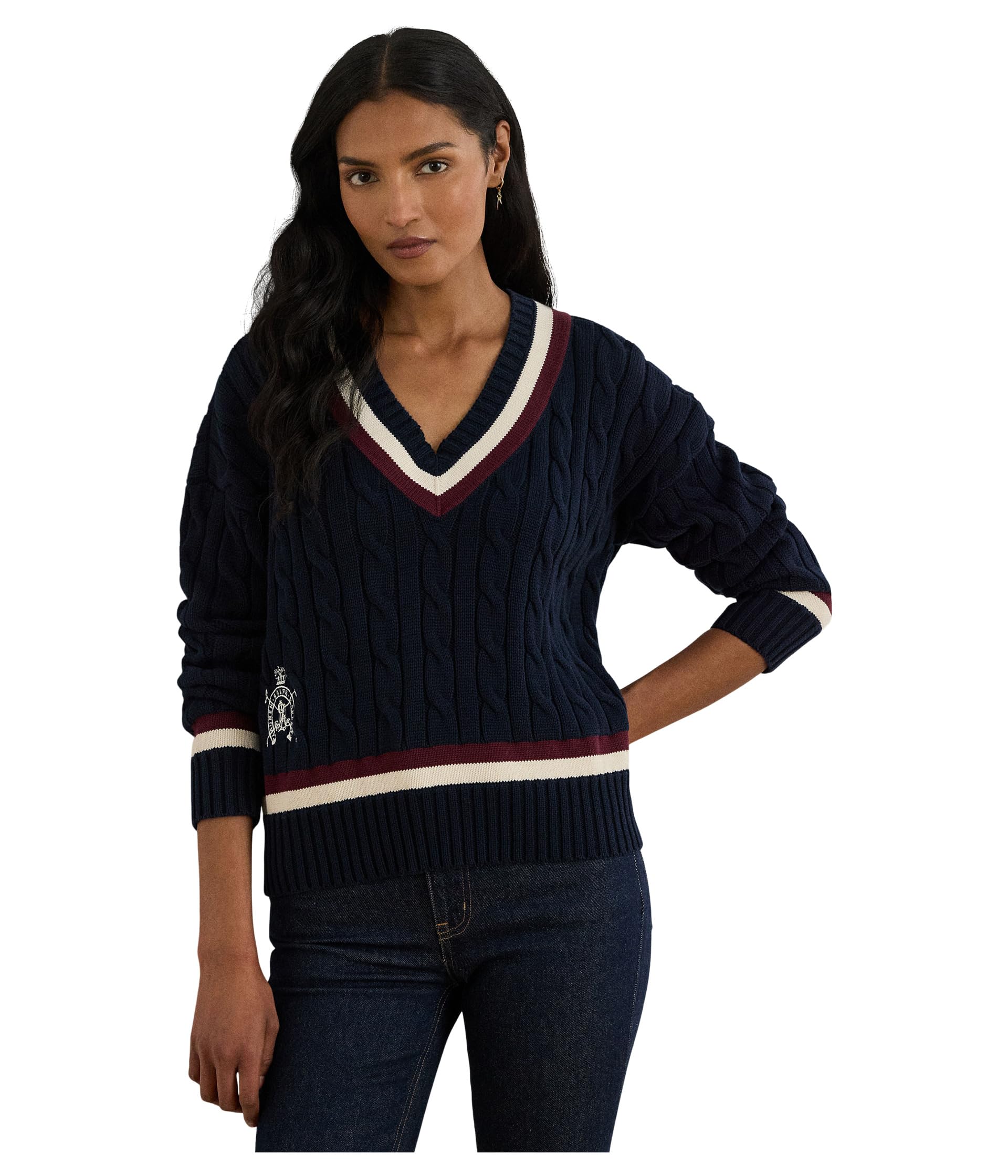 Cable-Knit Cotton Cricket Sweater