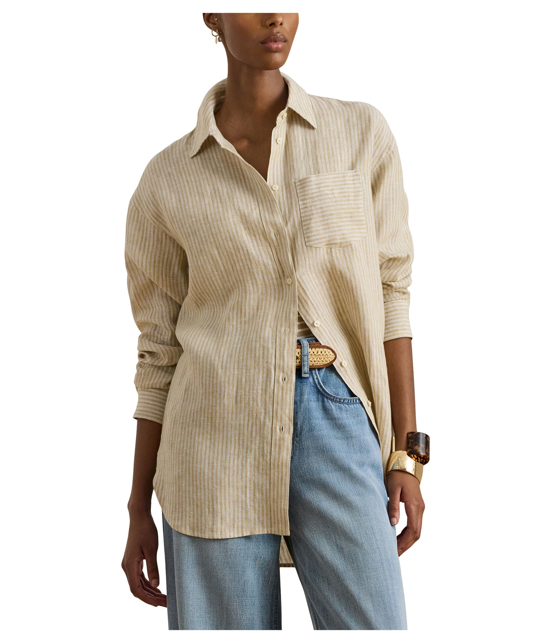 Рубашка Lauren Ralph Lauren Relaxed Fit Striped Linen