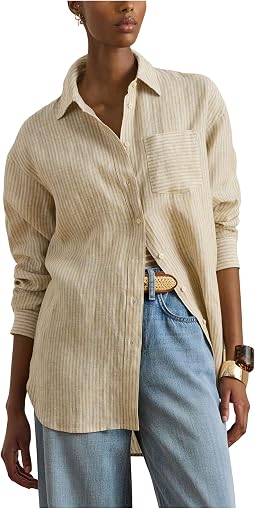Рубашка Lauren Ralph Lauren Relaxed Fit Striped Linen