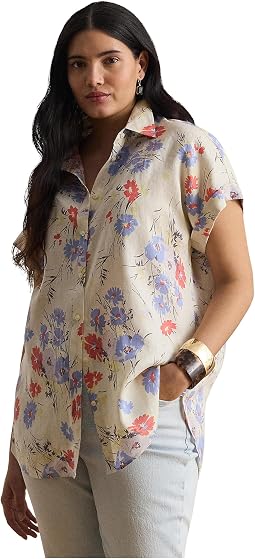 Lauren Ralph Lauren рубашка с цветочным принтом Plus Size