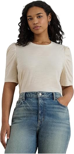 Женский топ Plus Size Slub Jersey с пышными рукавами