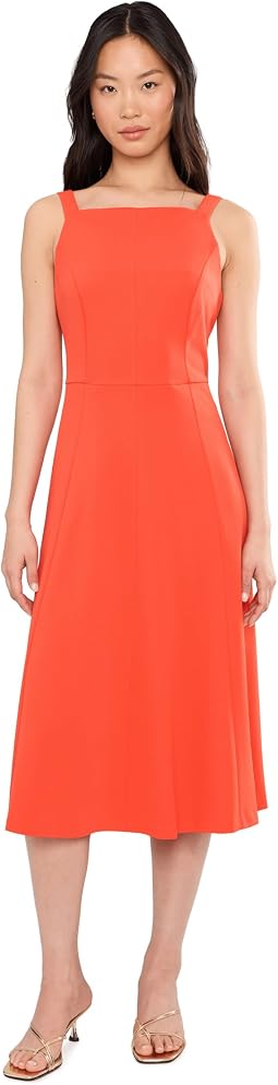 Scuba Crepe Square Neck A-Line платье