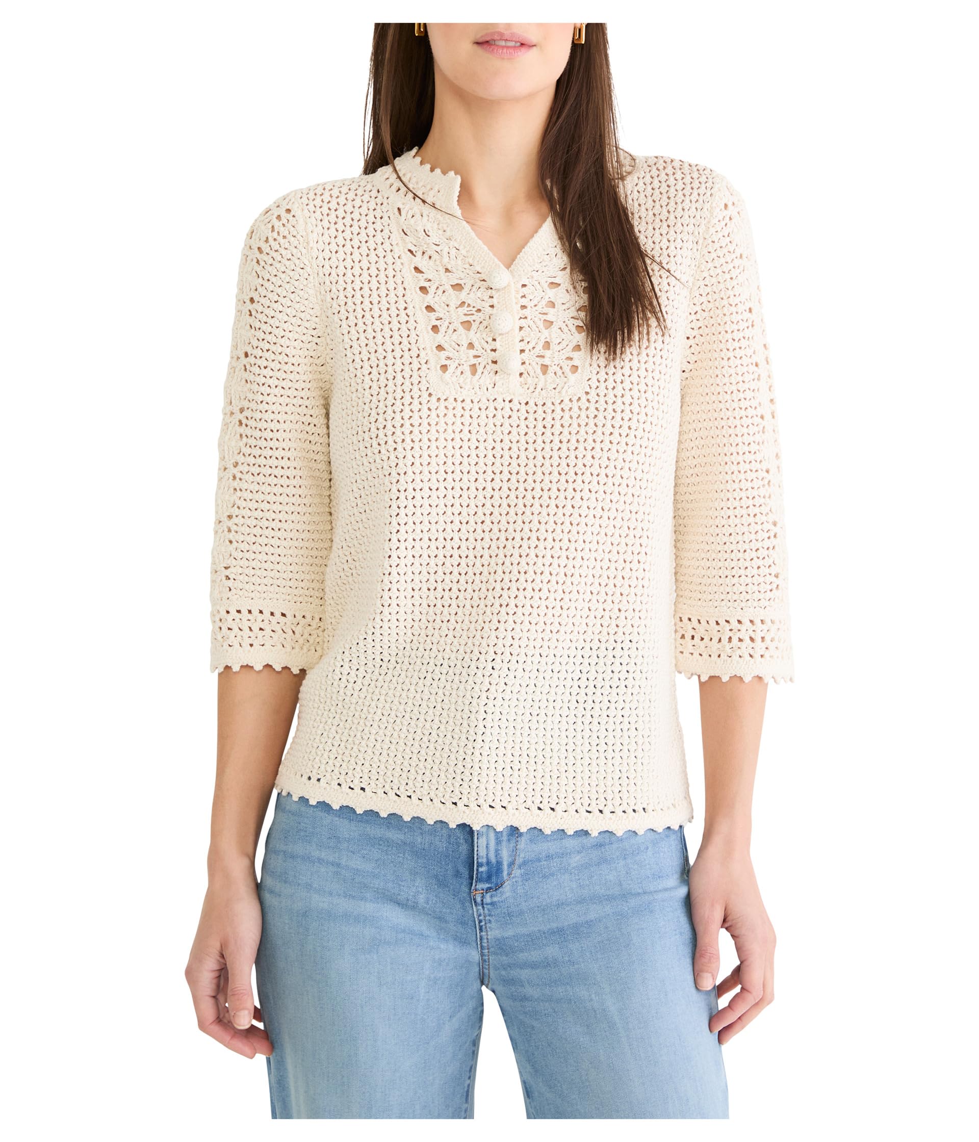 Вязаный свитер Crochet Mesh