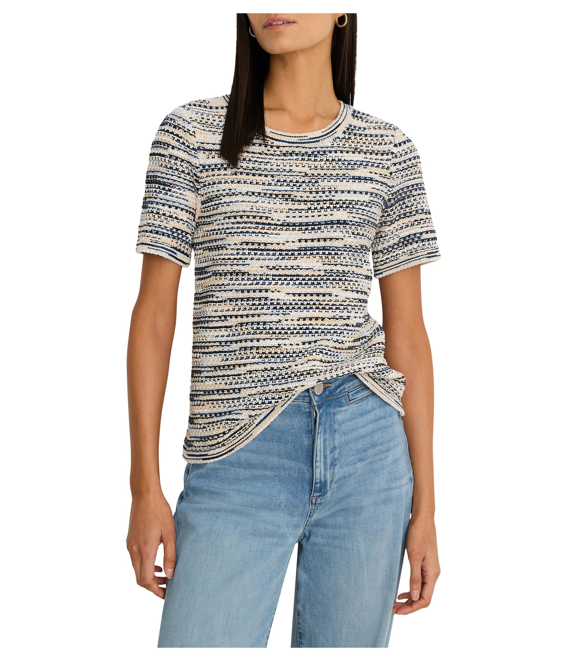 Petite Spacedye Tuck Stitch Sweater Tee