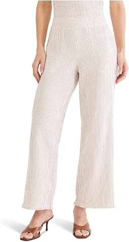Petite Pinstripe Gauze Wide Leg Pants