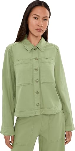 Petite High/ Low Denim Shacket