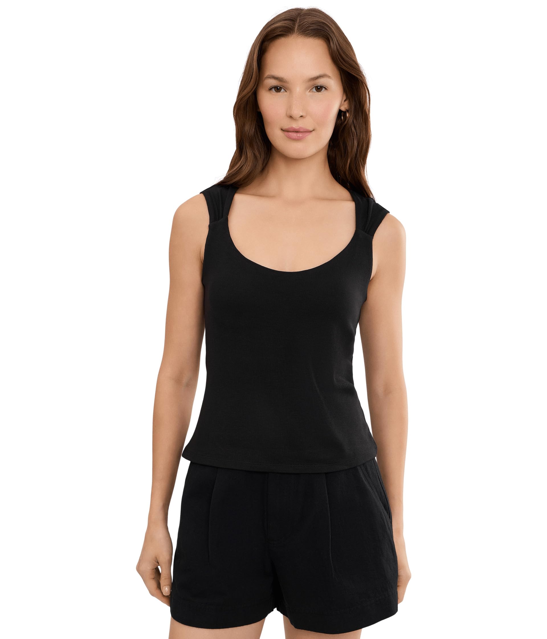 Petite Sleeveless Built In Bra Knit Top
