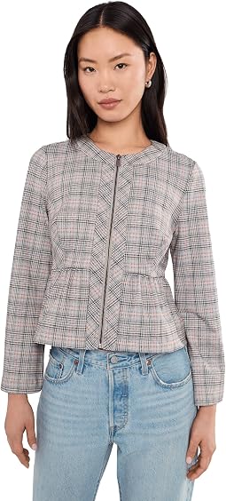 Petite Zip Front Peplum Jacket