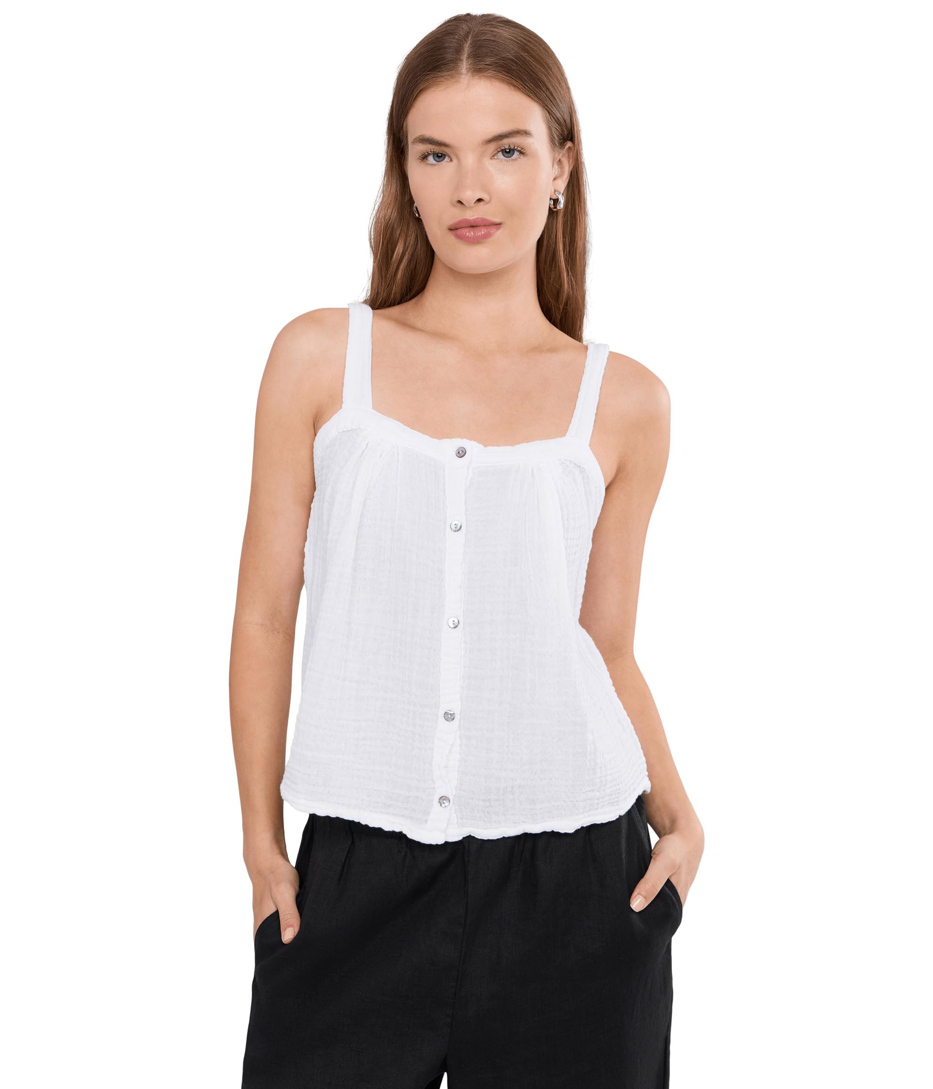 Mavi Button-Front Shirred Cami