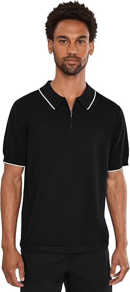 Short Sleeve Zip Sweater Polo