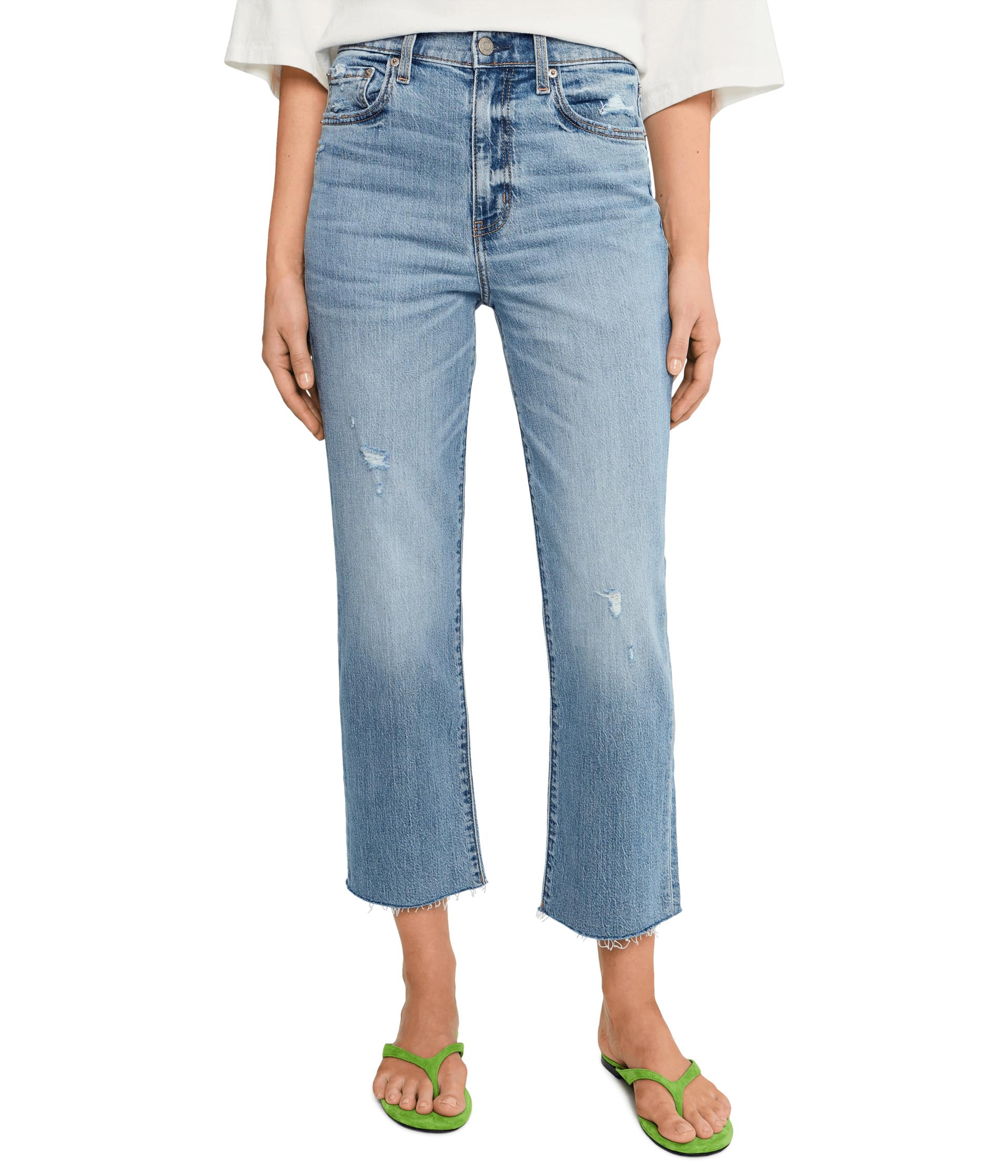 Sundaze Crop High-rise Straight Crop In Marina Vintage